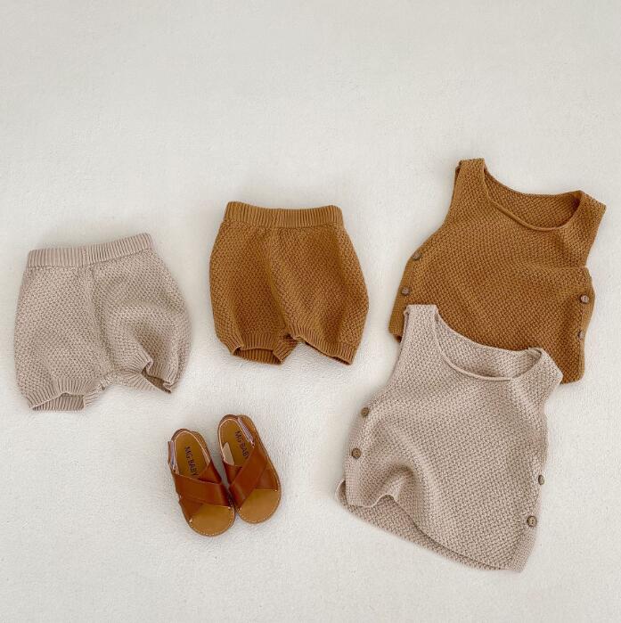 子供服★トップス+パンツ★セットアップ★韓国風子供服★ベビー★ニット★2色★66-100CM