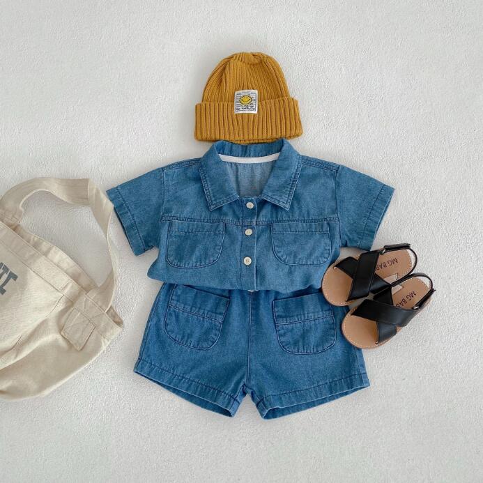 子供服★トップス+パンツ★セットアップ★デニム★韓国風子供服★キッズ女の子★73-120CM
