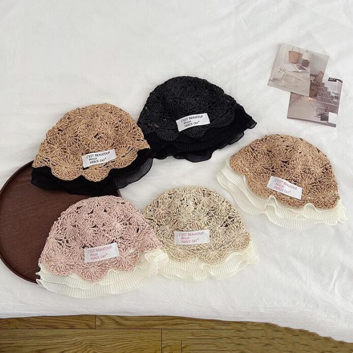 子供用★帽子★麦わら帽子★キッズ女の子★日焼け防止★バケットハット★5色