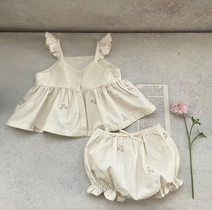 子供服★ロンパース+パンツ★ノースリーブ★セットアップ★韓国風子供服★ベビー★66-90CM