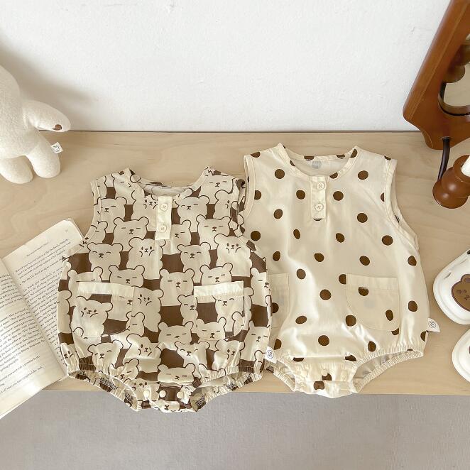 子供服★ロンパース★連体服★韓国風子供服★ベビー★可愛い★袖なし★2色★66-90CM