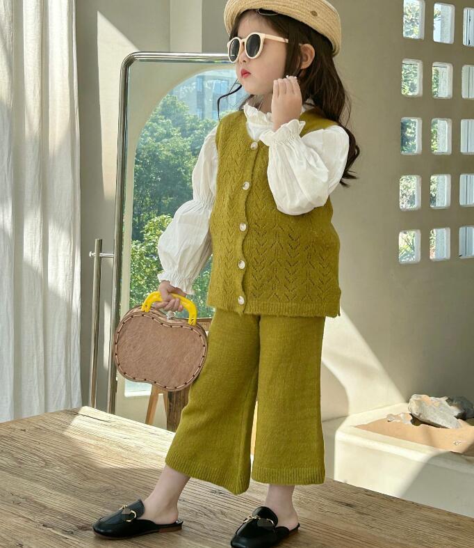 2023秋新品D★子供服　トップス&ベスト+ズボン　分けて販売★90-140cm★