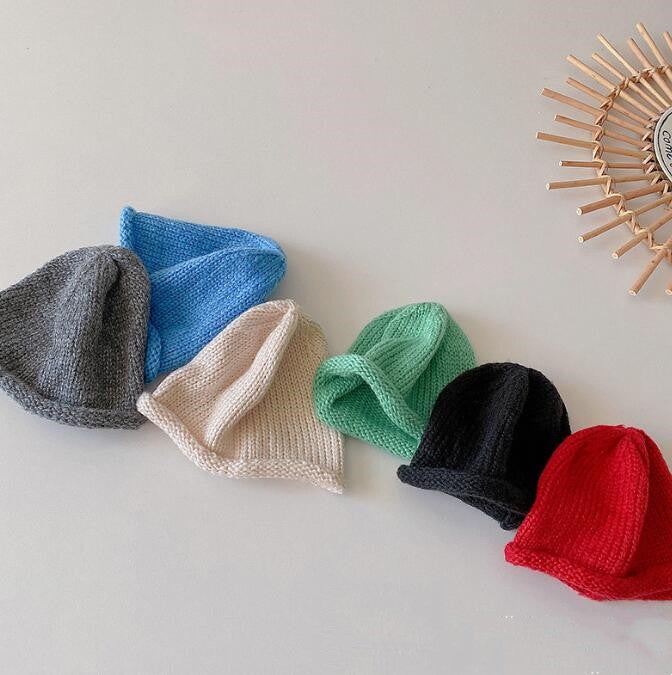 子供用★帽子★キッズ帽子★キッズ★韓国風★ニット帽子★男女兼用★毛糸帽子★無地★6色