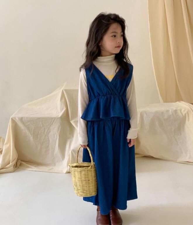 2023秋新品★子供服　デニムベスト+ズボン　セット★90-150cm★