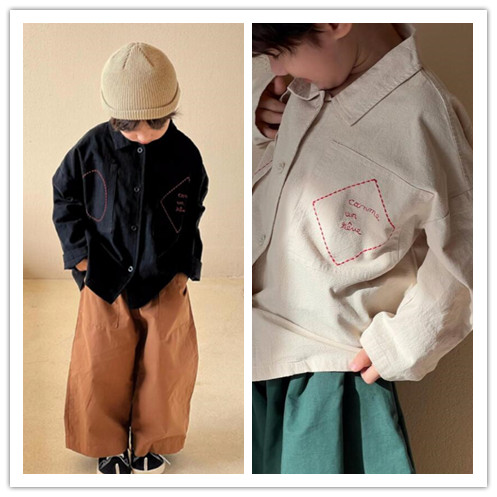 2023秋新品J★子供服　シャツ★80-140cm★2色