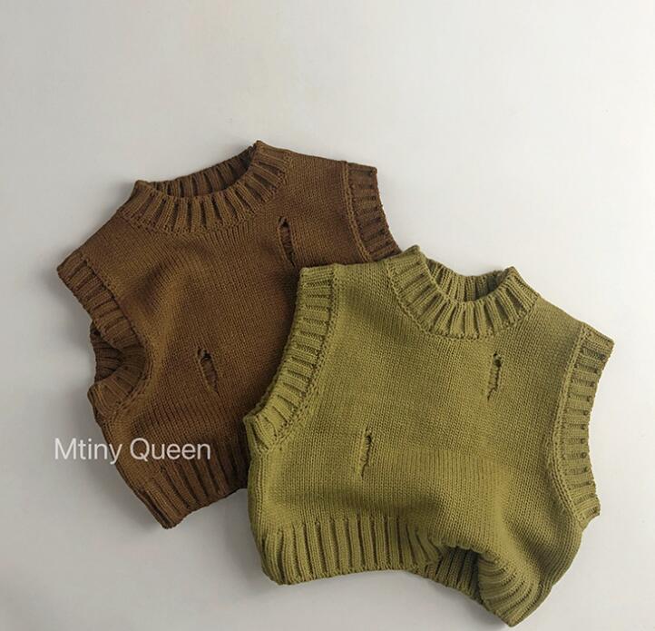 2023秋新作★キッズ服　ニットベスト★80-130★2色