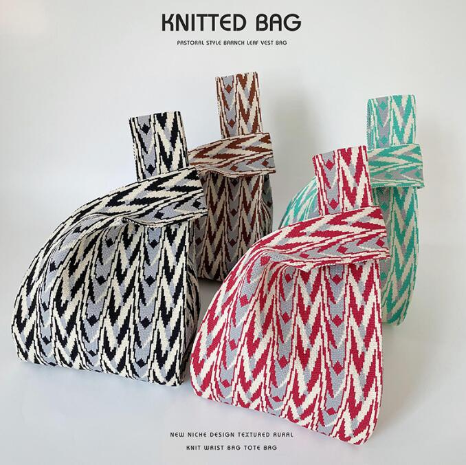 バッグ★レディース★トートバッグ★ハンドバッグ★ニットバッグ★大容量★4色