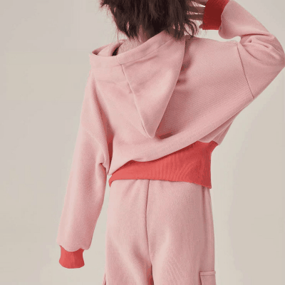 秋冬新作 オシャレ春秋 ガールズ 子供服 フード付フーディ プルオーバー パーカ+ジョガーパンツ 5-13