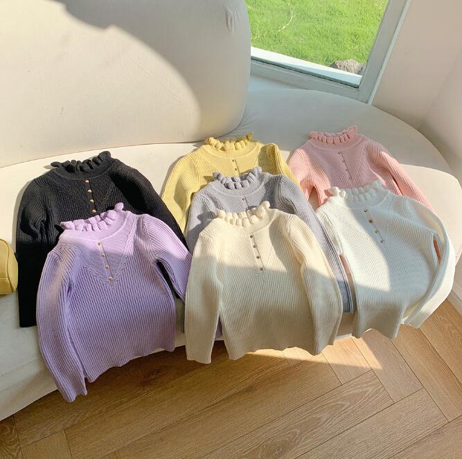 「2023秋」★子供服★カシュクール★トップス★長袖★キッズ女の子★ニット服★7色★110-150CM