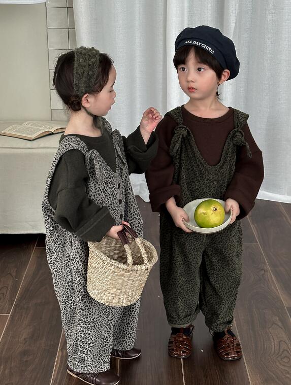 2023秋新品★子供服　豹柄連体服★80-140cm★2色