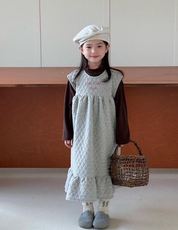 2023冬新品C★子供服　厚手ワンピース★90-150cm★2色