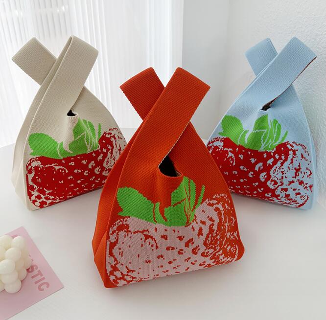 バッグ★レディース★トートバッグ★ハンドバッグ★ニットバッグ★大容量★3色