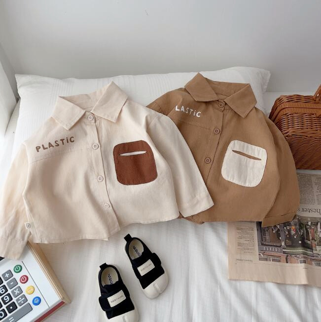 「2023秋」子供服★トップス★ワイシャツ★長袖★韓国風子供服★キッズ男の子★2色★73-120CM