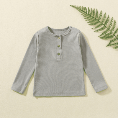 ユニセックス 2023秋冬新作 無地 プルオーバー ロングスリープ インナー Tシャツ トップ 90-130cm