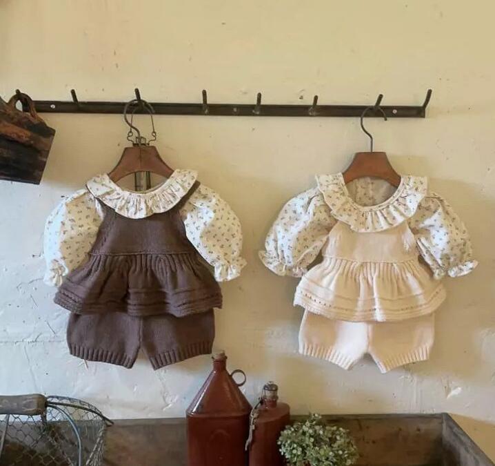 2023秋新品★ベビー服★ニットトップス+ズボン　セット★66-90cm★2色