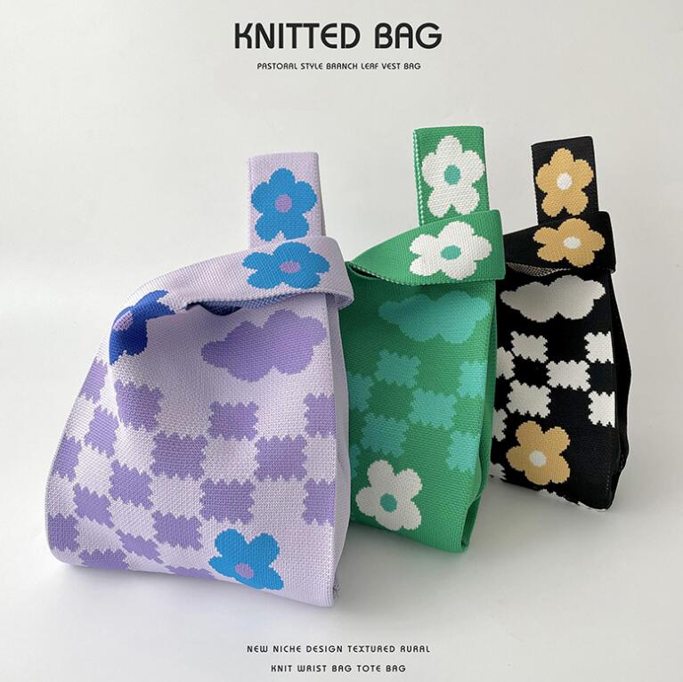 バッグ★レディース★トートバッグ★ハンドバッグ★ニットバッグ★大容量★3色