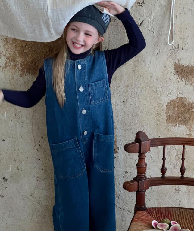 2023秋新品Z★子供服　デニム連体服★90-130cm★