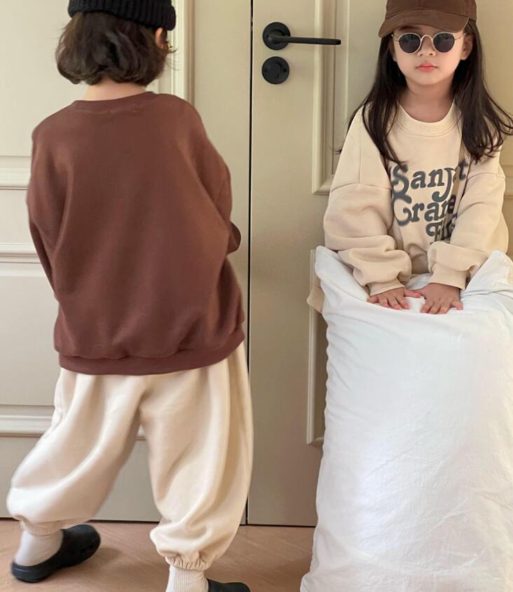 2023★秋冬新作★韓国風子供服★スウェット★裏起毛★2色90-150CM