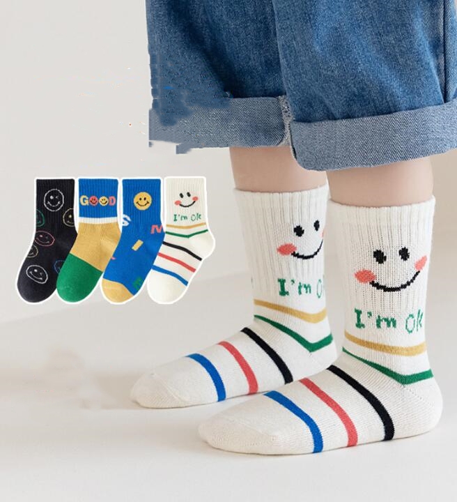 2023★春秋新作★キッズ靴下★ソックス★1セット=4足★S-XL