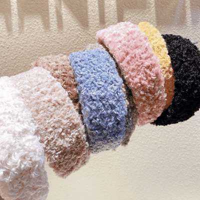 ロリータ 秋冬新作 髪飾り レディース ガールズ カチューシャ ヘアアクセ ピンキーカラー ボア 8色