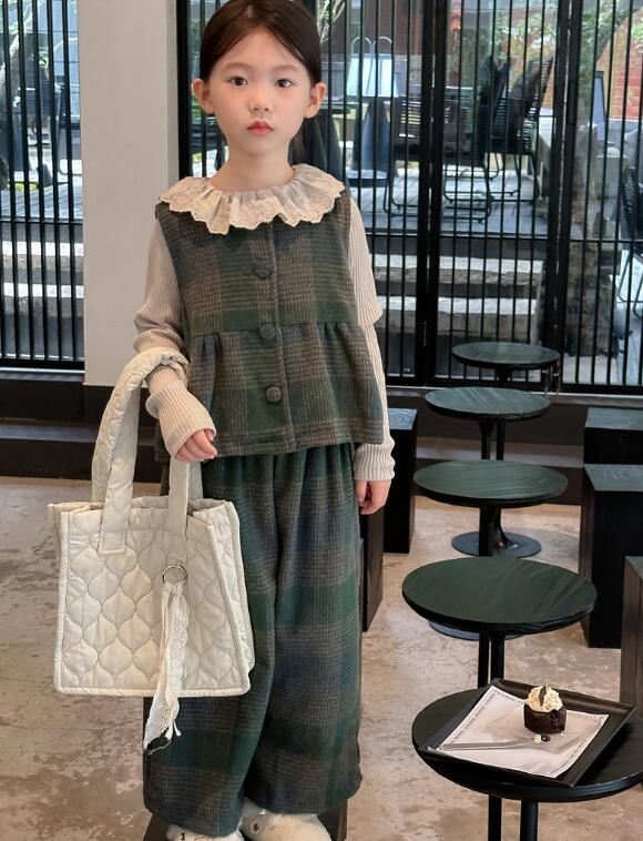 2023秋冬新品★子供服　ベスト+ズボン　セット★90-150cm★2色