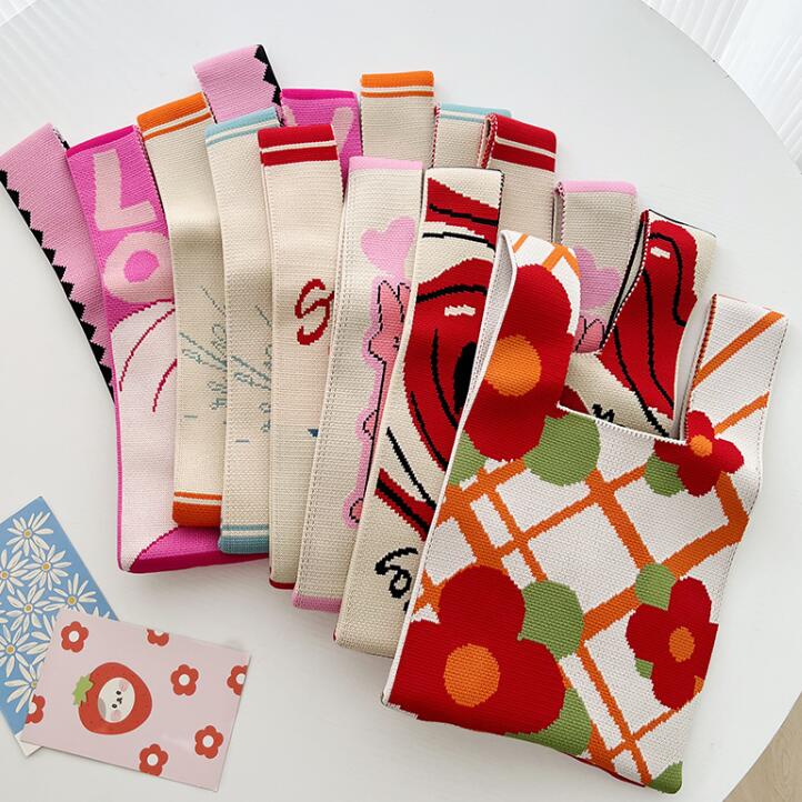 バッグ★レディース★トートバッグ★ハンドバッグ★ニットバッグ★大容量★「25*35CM」6色