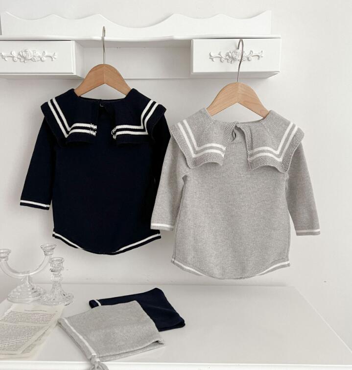 2023年秋冬新品★ベビー服　ニットロンパース+帽子★66-100cm★2色