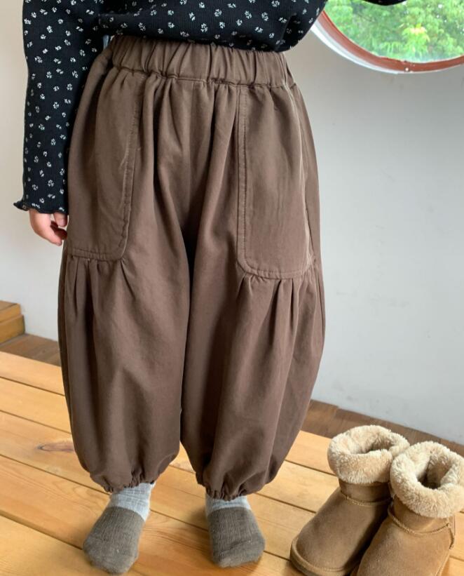 2023冬新品★子供服　厚手　裏起毛付きズボン★90-140cm★3色