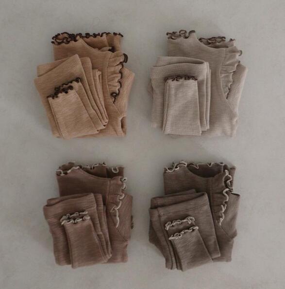 2023秋★キッズ服　トップス+ズボン　部屋着セット★80-130★3色