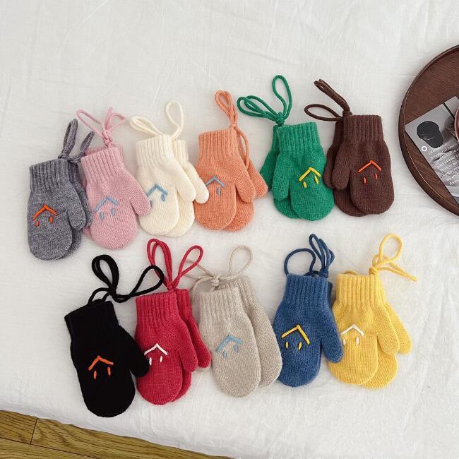 「2023秋冬」★手袋★子供用手袋★男女兼用★防寒★キッズ★暖かい★笑顔★11色