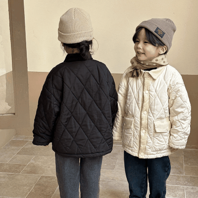 秋冬新作 ナチュラル系 ユニセックス コーデュロイ ジャケット 厚手 綿入れ上着 キルティング 80-150