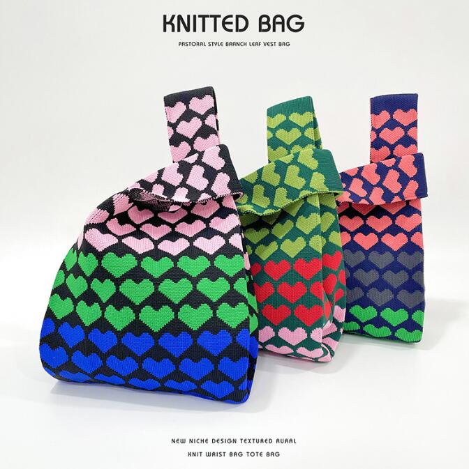 バッグ★レディース★トートバッグ★ハンドバッグ★ニットバッグ★大容量★3色