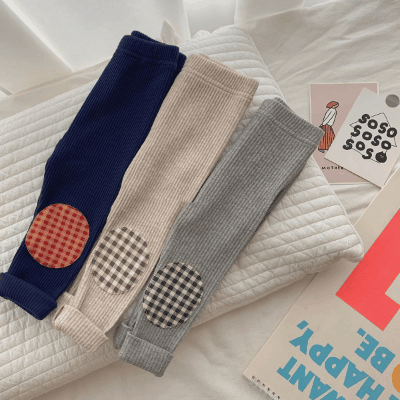 秋冬新作 キッズ ロングパンツ チェック柄 長ズボン レギンス ナチュラル ユニセックス 73-110