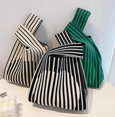 バッグ★レディース★トートバッグ★ハンドバッグ★ニットバッグ★大容量★花柄★3色