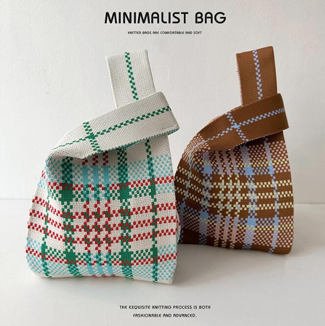 バッグ★レディース★トートバッグ★ハンドバッグ★ニットバッグ★大容量★2色