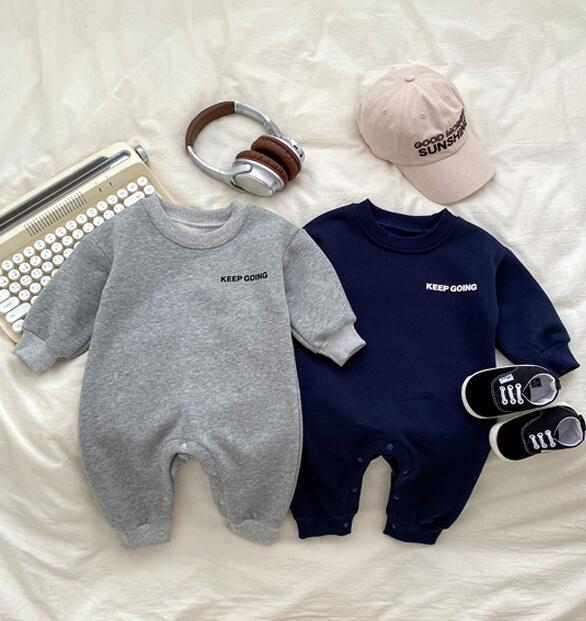 2023秋冬★ベビー服★ロンパース　裏起毛付き　連体服★66-90cm★2色