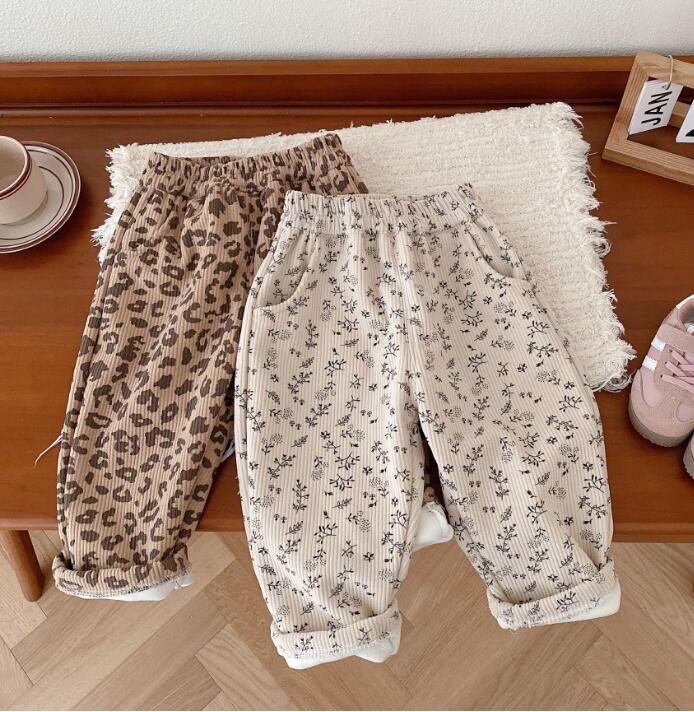 2023★秋冬新作★韓国風子供服★ズボン★裏起毛★2色80-120CM