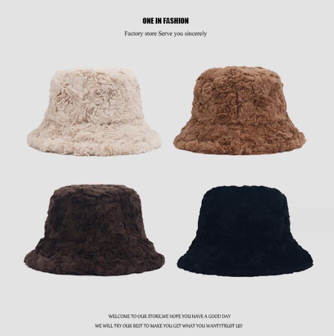 帽子★大人用帽子★レディース向け★暖かい★バケットハット★厚手★無地★4色