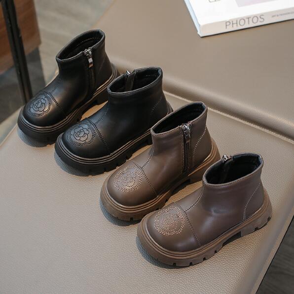 靴★子供靴★シューズ★キッズ女の子★ショートブーツ★裏起毛★2色★26-36#