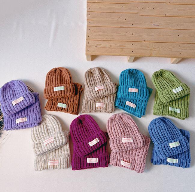 子供用★マフラー+帽子★防寒★襟巻き★キッズ★男女兼用★暖かい★9色