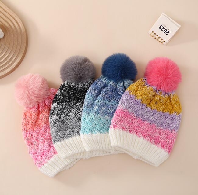 子供用★帽子★ベビー★男女兼用★暖かい★防寒★ニット帽子★可愛い★4色