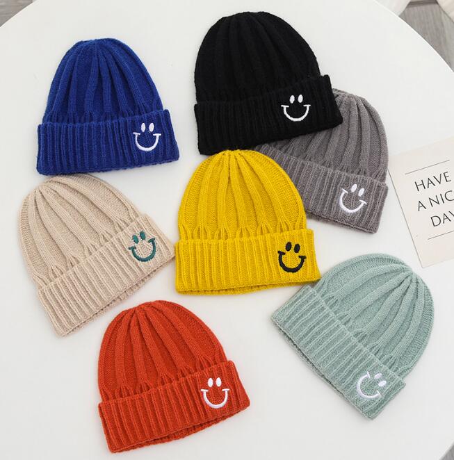 子供用★帽子★ベビー★キッズ★男女兼用★暖かい★防寒★ニット帽子★笑顔★7色