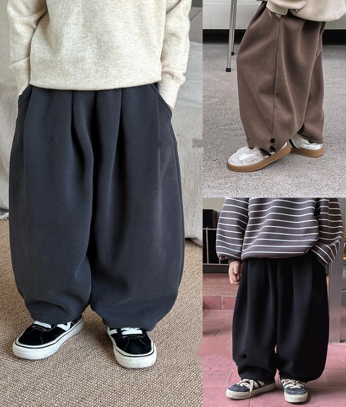 2023★秋冬新作★韓国風子供服★ズボン★裏起毛★3色90-150CM