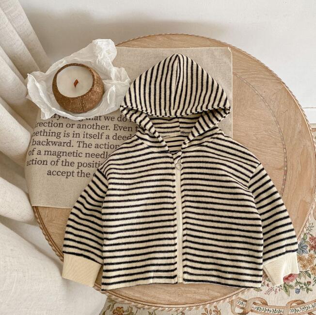 子供服★トップス★カーディガン★韓国風子供服★ストライプ★ベビー★66-100CM