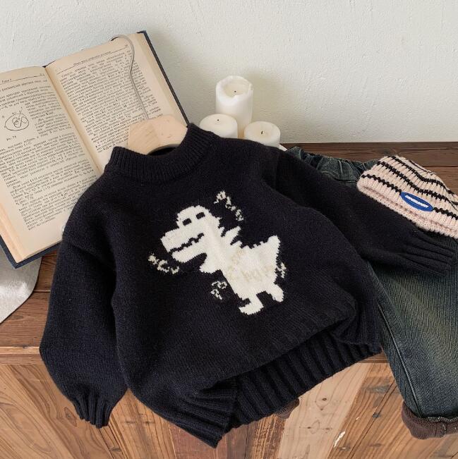 子供服★トップス★ニット★セーター★韓国風子供服★キッズ男の子★ダイナソー★90-140CM