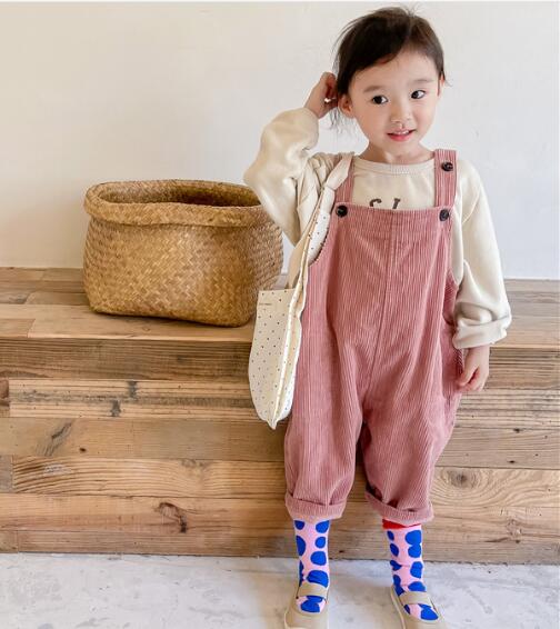 2024★春秋新作★韓国風子供服★サロペット★コーデュロイ★2色80-130CM