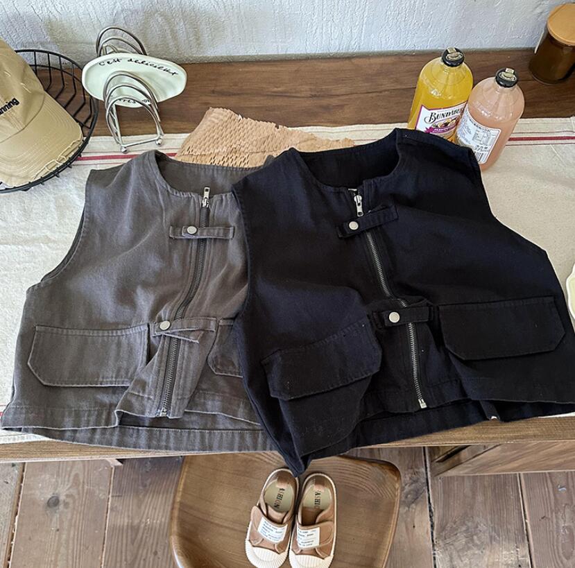 子供服★トップス★チョッキ★ベスト★韓国風子供服★キッズ★男女兼用★2色★90-140CM