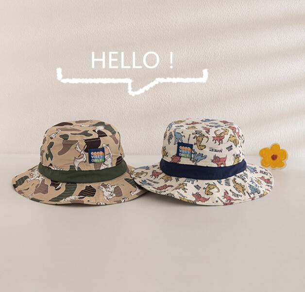 「2024」子供用★帽子★バケットハット★キッズ★男女兼用★ダイナソー★日焼け防止★可愛い★3色