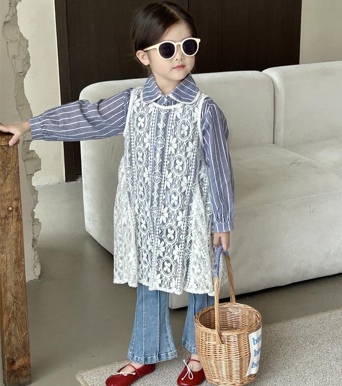 2024★子供服 　トップス&レースワンピース&ズボン分けて販売★90-140cm★