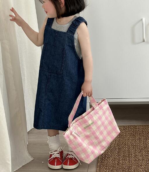 「2024」子供服★ワンピース★袖なし★デニム★韓国風子供服★キッズ女の子★80-130CM